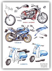 Motorbikes Decoupage by La Pashe