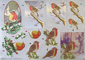 DISCONTINUED Dufex 3D Christmas Robins Decoupage