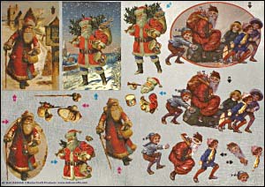 DISCONTINUED Dufex 3D Christmas Nostalgic Santa\'s Decoupage