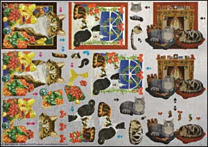 DISCONTINUED Dufex 3D Christmas Cats Decoupage