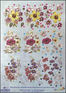 DISCONTINUED Dufex A4 DIE CUT 3D Decoupage ~ Mallow, Petunia 10