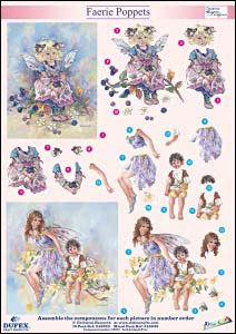 DISCONT Dufex A4 DIE CUT 3D Decoupage ~ Faerie Poppets 2 (625