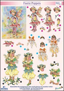 Dufex A4 DIE CUT 3D Decoupage ~ Faerie Poppets 7 (630)