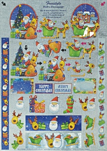 DISCON Dufex Freestyle DIE CUT 3D Decoupage ~ Santa & Rudolph