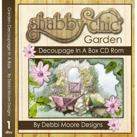 Debbi Moore Shabby Chic Garden Decoupage in a box CD