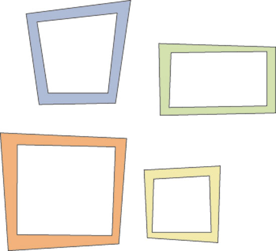 Set of 4 Cuttlebug Dies ~ Trapezoid Frames Item 37-1211