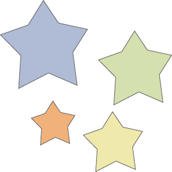 Set of 4 Cuttlebug Dies ~ Stars 37-1221