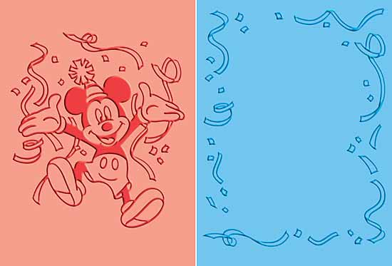 Cuttlebug Disney A2 Embossing Folder Duo Set - Mickey Celebrates