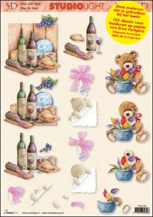 Wine, Baby & Bear 3D Step by Step Decoupage