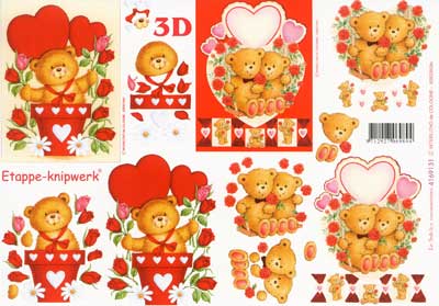 Le Suh Love hearts Teddy 3D Step by Step Decoupage 131