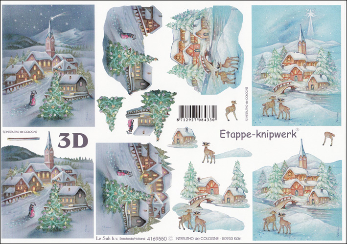 Le Suh Snow Scene 3D Step by Step Decoupage 550