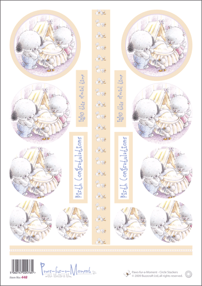 Buzzcraft Paws-fur-a-Moment A4 Circle Stackers.448 DIE CUT