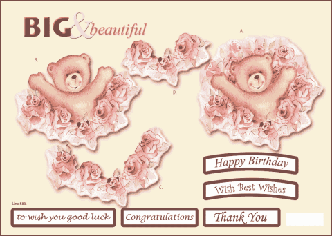 CUK Big & Beautiful 3D DIE CUT Decoupage ~ Cute 583