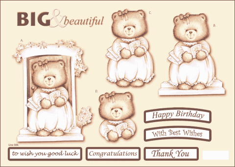 CUK Big & Beautiful 3D DIE CUT Decoupage ~ Cute 584