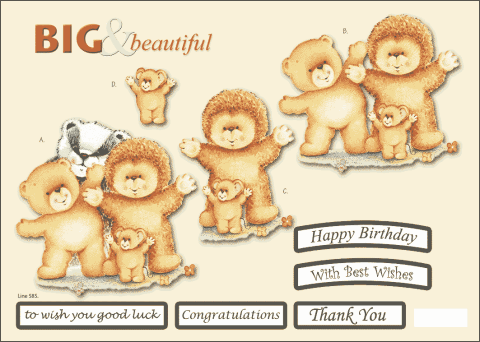 CUK Big & Beautiful 3D DIE CUT Decoupage ~ Cute 585