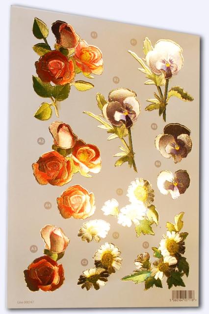 CUK 747 Floral Reflections Die-Cut Decoupage