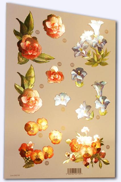 CUK 749 Floral Reflections Die-Cut Decoupage