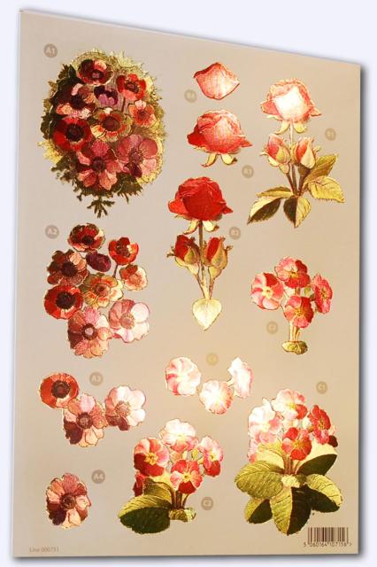 CUK 751 Floral Reflections Die-Cut Decoupage