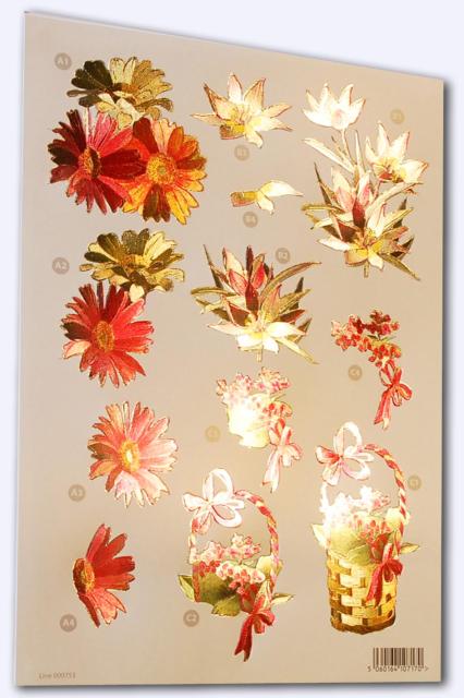 CUK 753 Floral Reflections Die-Cut Decoupage