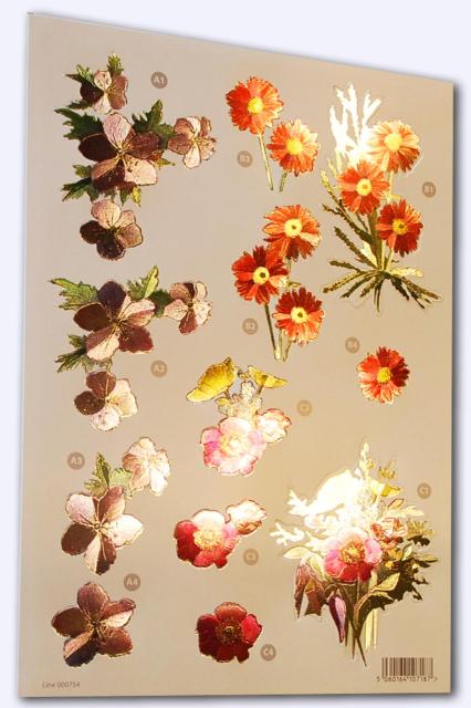 CUK 754 Floral Reflections Die-Cut Decoupage