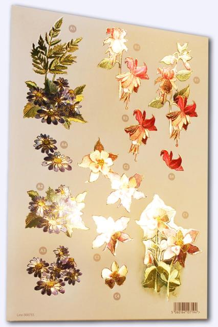 CUK 755 Floral Reflections Die-Cut Decoupage