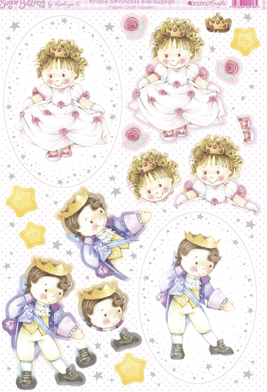 Kanban Sugar Buttons - Prince & Princess