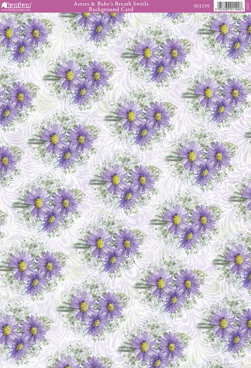 Language of Flowers Asters & Baby\'s Breath Swirls Background