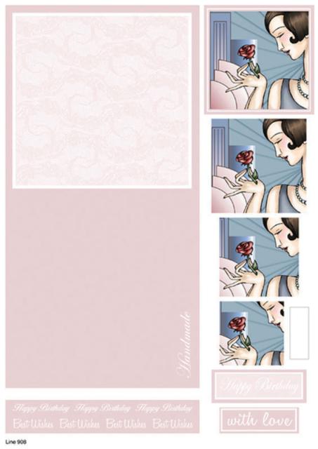 908 DIE CUT 3D Decoupage Concept Cards