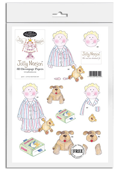 Jolly Nation Little Bedtime Boy DIE CUT Decoupage