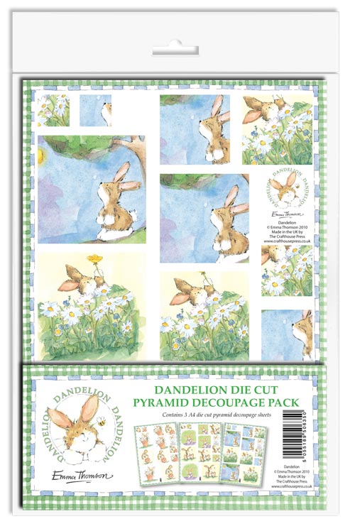 Dandylion Pack DIE CUT Pyramid Decoupage Pack ~ Cute Rabbit