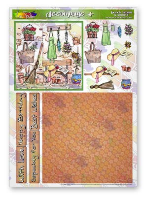 Decoupage Plus ~ Bench Broom and Bonnet