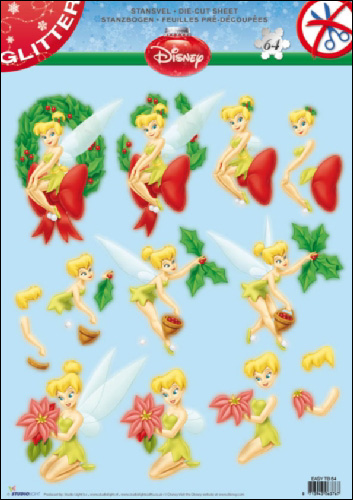 GLITTERED Tinkerbell 64 DIE CUT 3D SBS Decoupage