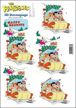Christmas Flintstones 2 3D SBS Decoupage