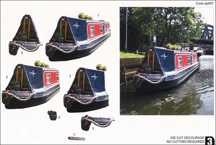 XL Canal Barge DIE CUT 3D Step by Step Decoupage