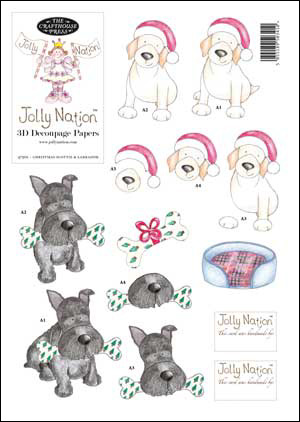 Jolly Nation Christmas Pets ~  Scottie & Labrador