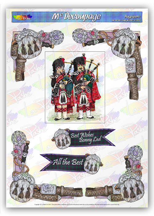 LP Bagpipers McDecoupage Scottish Range