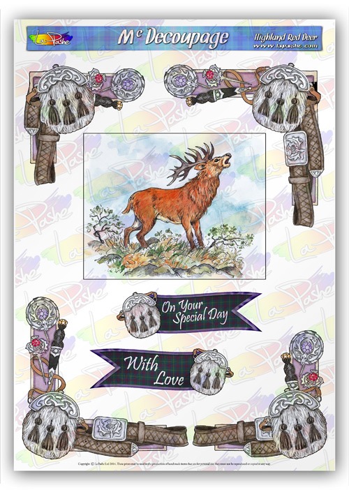 LP Highland Red Deer McDecoupage Scottish Range