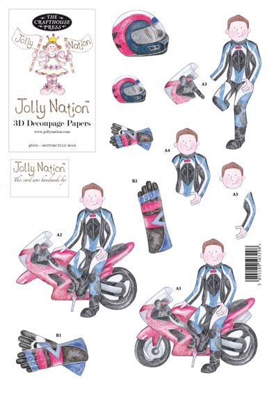Jolly Nation Motorcycle Man Couple DIE CUT Decoupage