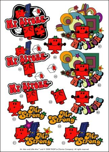 Mr Men DIE CUT Decoupage ~ Mr Strong