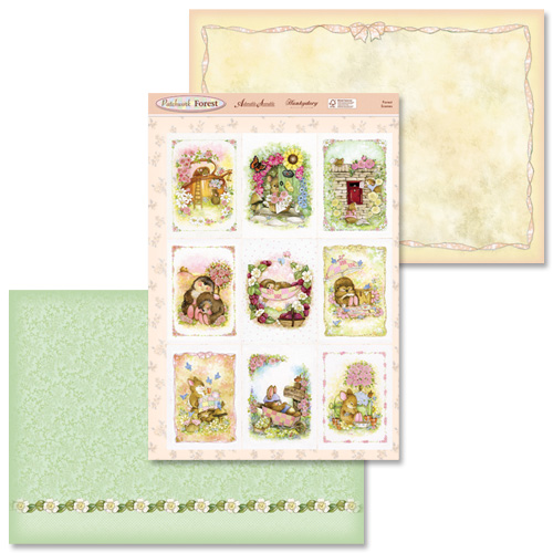 Forest Scenes ~ Patchwork Forest Individual Toppers with Cardsto