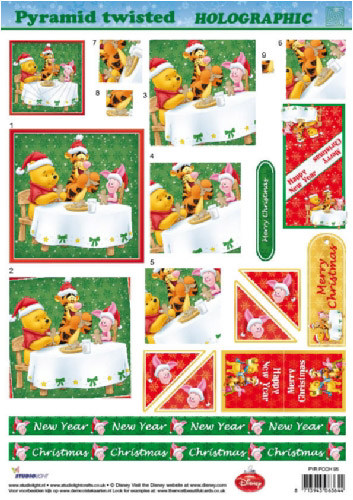 Twist Pyr Hologr 3D SBS Decoupage Xmas Winnie Pooh 95