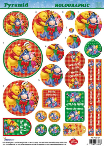 Pyr Hologr 3D SBS Decoupage Xmas Winnie Pooh 97