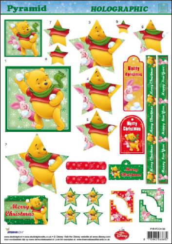 Pyr Hologr 3D SBS Decoupage Xmas Winnie Pooh 99