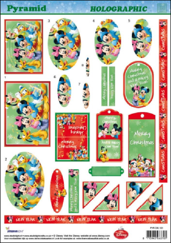 Pyr Hologr 3D SBS Decoupage Xmas Mickey Mouse Dis 101