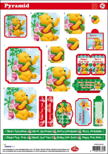 Pyramid DIE CUT 3D SBS Decoupage Christmas POOH87