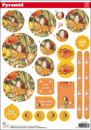 Pyramid DIE CUT Decoupage Flower Fairies sl38