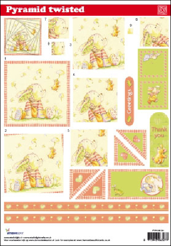 Pyramid DIE CUT Decoupage Some Bunny to Love sl35