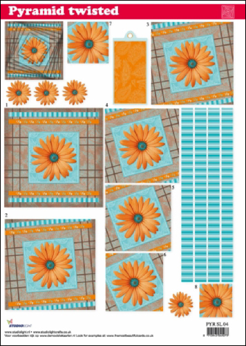 Twi Pyr Decoupage Orange Flower sl04