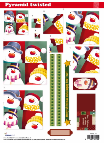 Twi Pyr Decoupage Smiling Snowman  sl14