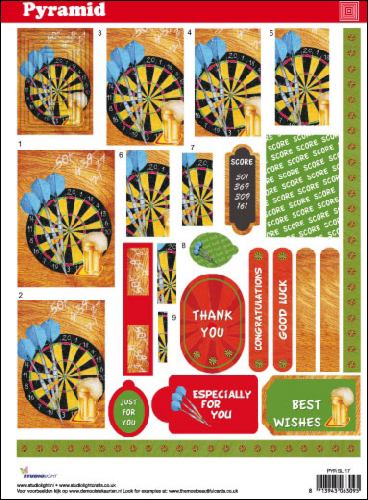 Pyramid DIE CUT Decoupage Darts sl17